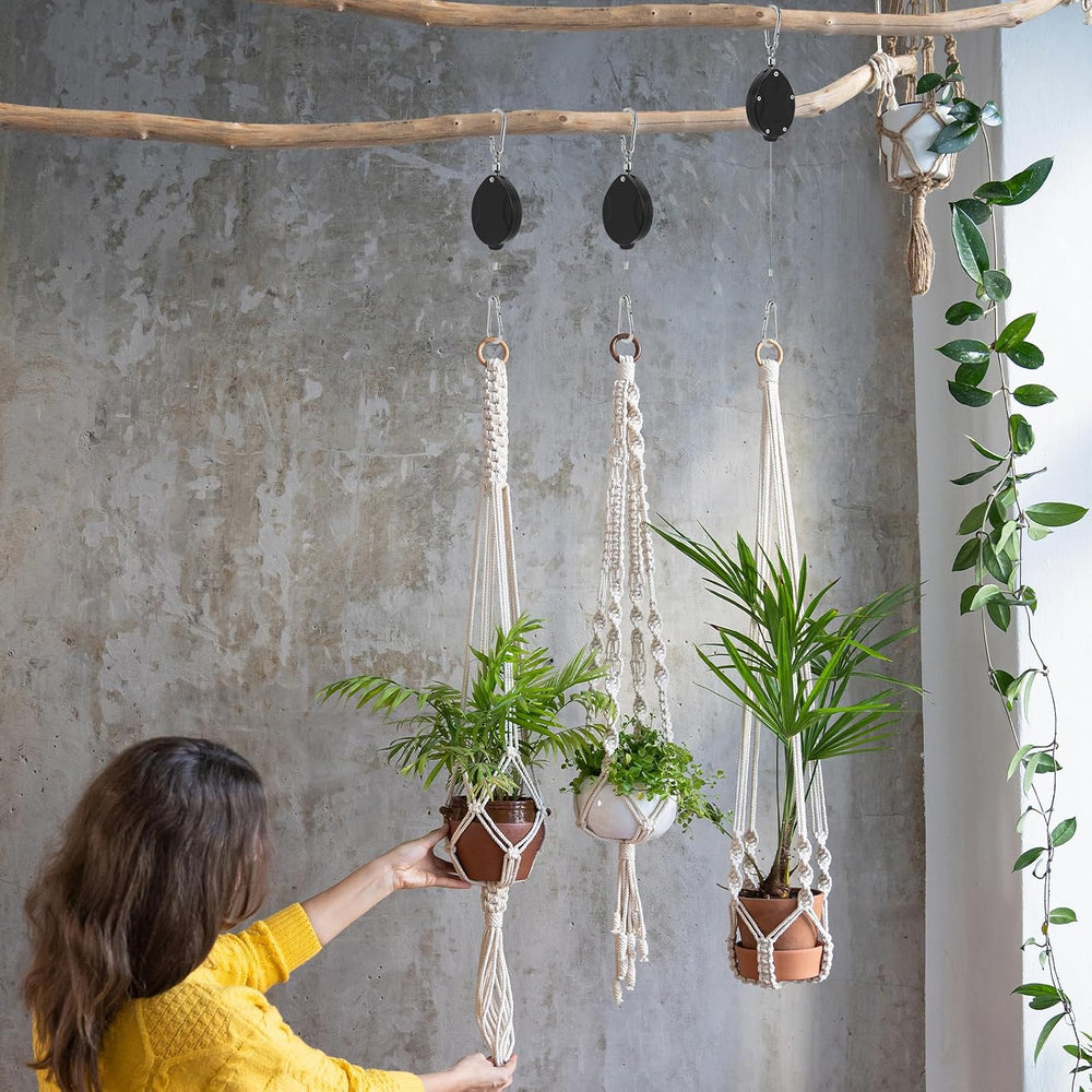 Plant Pulleys for Hanging Plants, Heavy Duty Retractable Hangers, 304 Stainle...