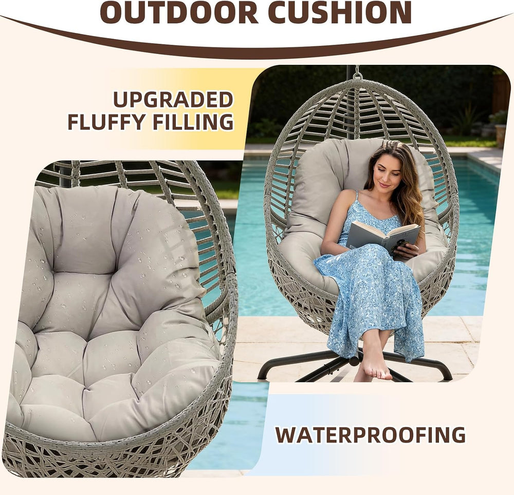 Waterproof Egg Chair Cushion Replacement for Patio Hanging Basket