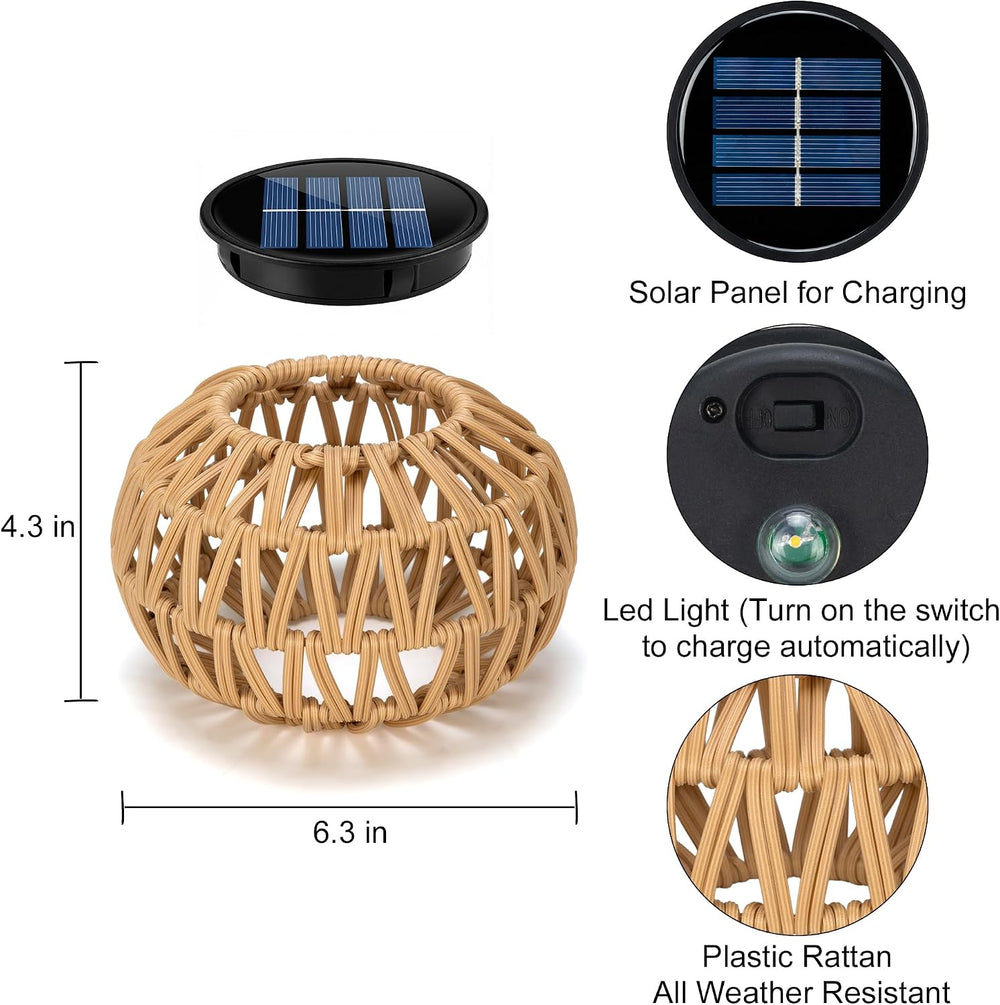 Livinlarge 2 Pack Solar Lanterns Outdoor Waterproof,Outdoor Table Decor,