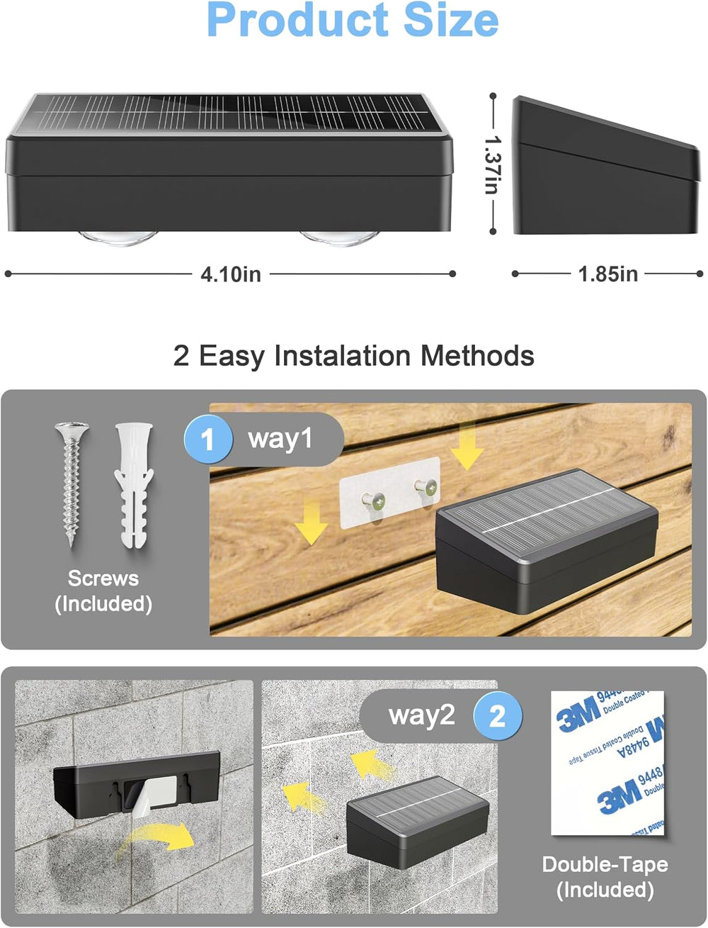 JOFIOS Fence Lights Solar Powered with Remote 12 Pack, Warm White, Cool White...