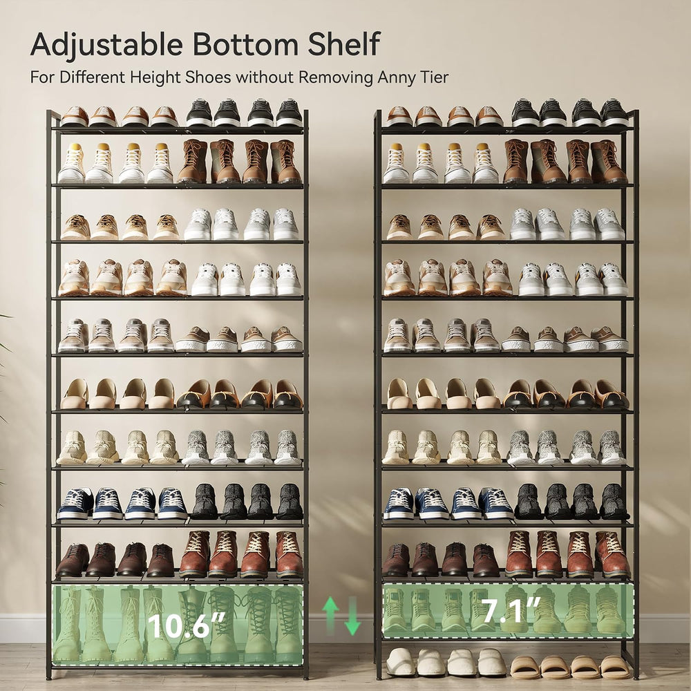 Shoe Rack for Closet, Metal Shoe Organizer, 10 Tier Garage Shoe Rack Max Hold...