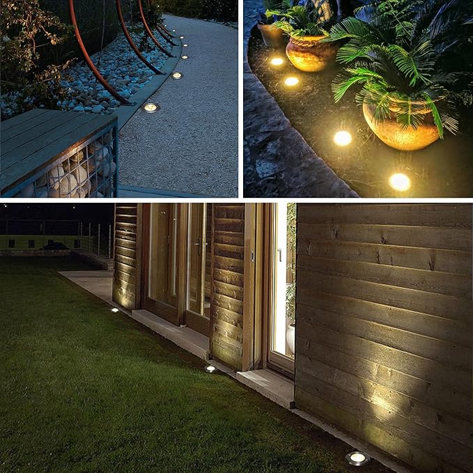 LED Landscape Lights, 12 Pack 7W Ground Lights With 24 Connectors, Low Voltag...