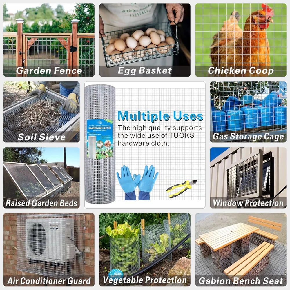 Hot-Dip Galvanized 1/2in Hardware Cloth 48x100ft 19G Chicken Wire Fencing | T...