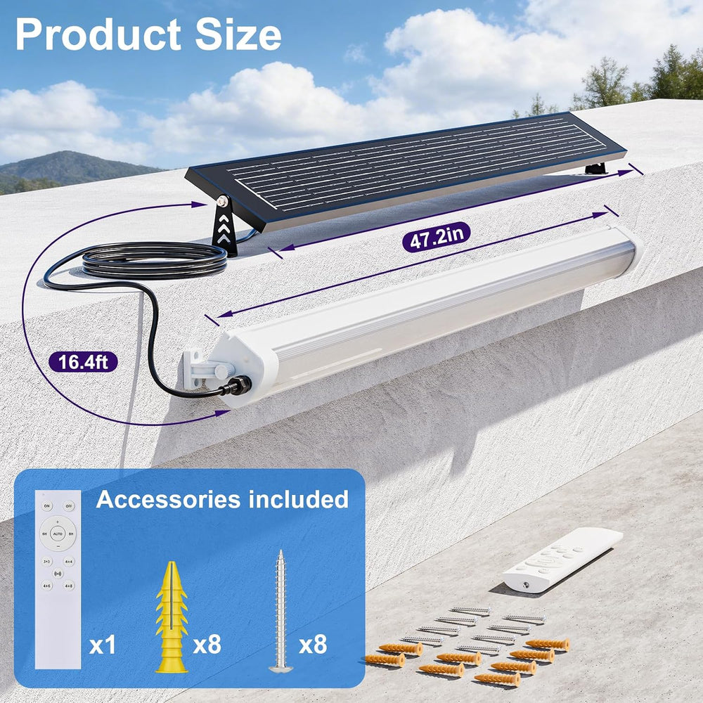 Solar Shed Light Waterproof,Solar Shop Light with Motion Sensor & Remote