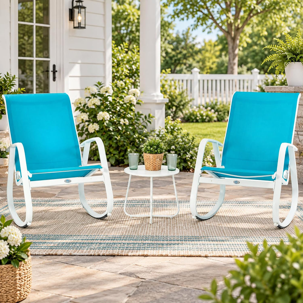 Kozyard 3-Piece Outdoor Rocking Chair Set, Patio Bistro Set