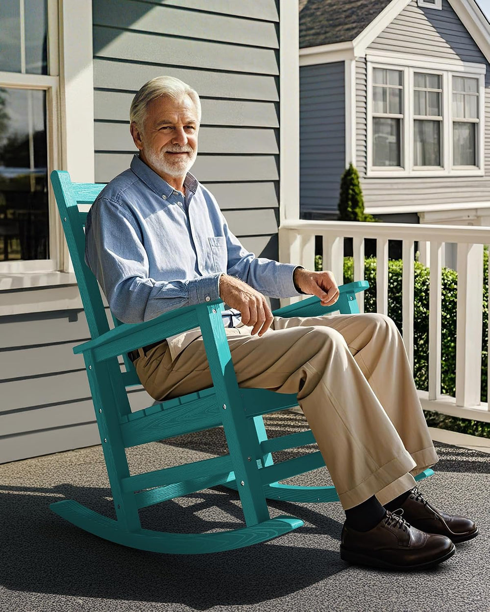 SERWALL HDPE Rocking Chair, Oversized Rocking Chair for Adults, Aruba