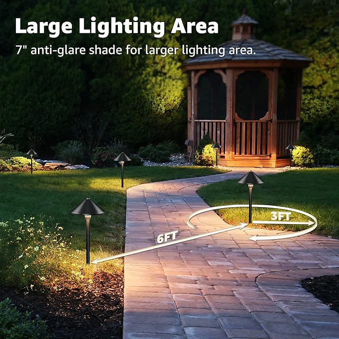 SUNVIE Low Voltage Landscape Lights 3W LED Pathway Lights Low Voltage 3000K L...