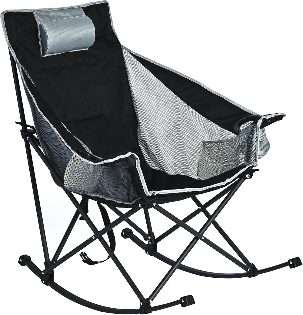 SUNNYFEEL Rocking Camping Chair with Headrest, Heavy Duty Support 500LBS