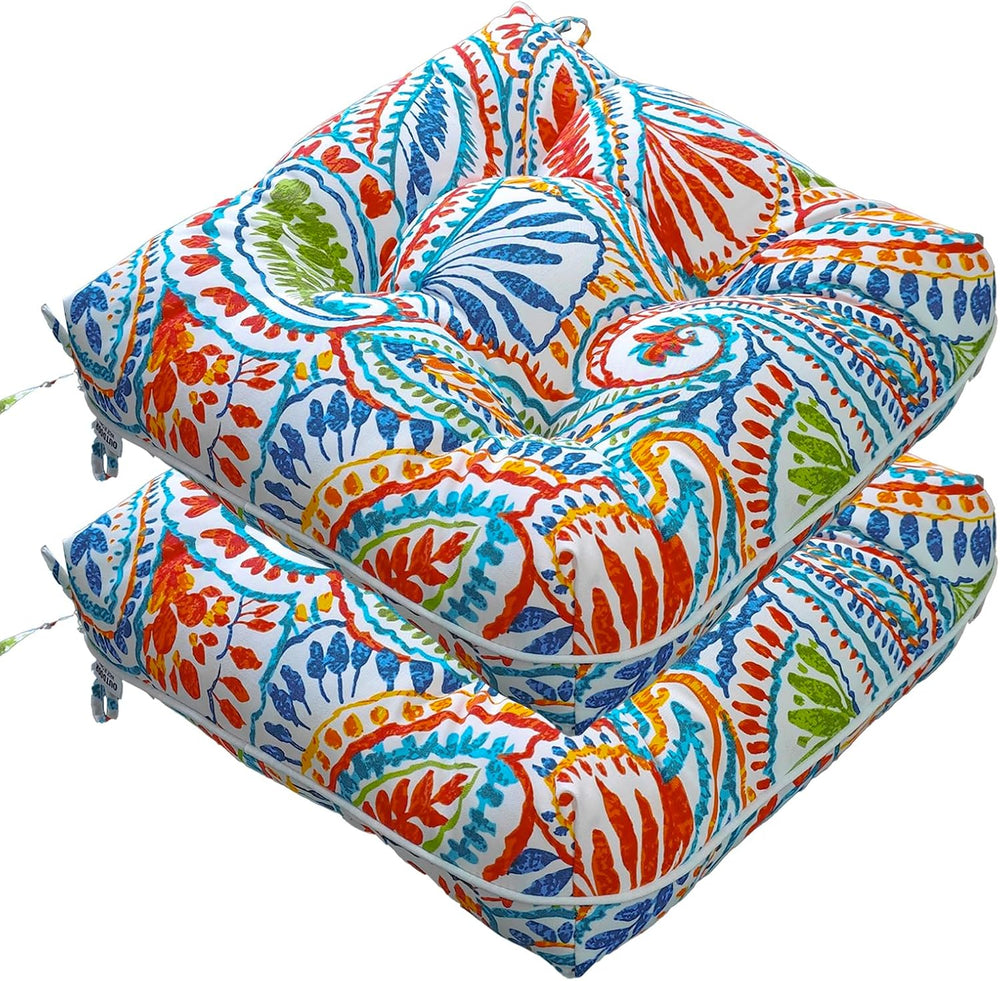 JMGBird Outside Chair Cushions Waterproof Patio Seat Cushions with Ties