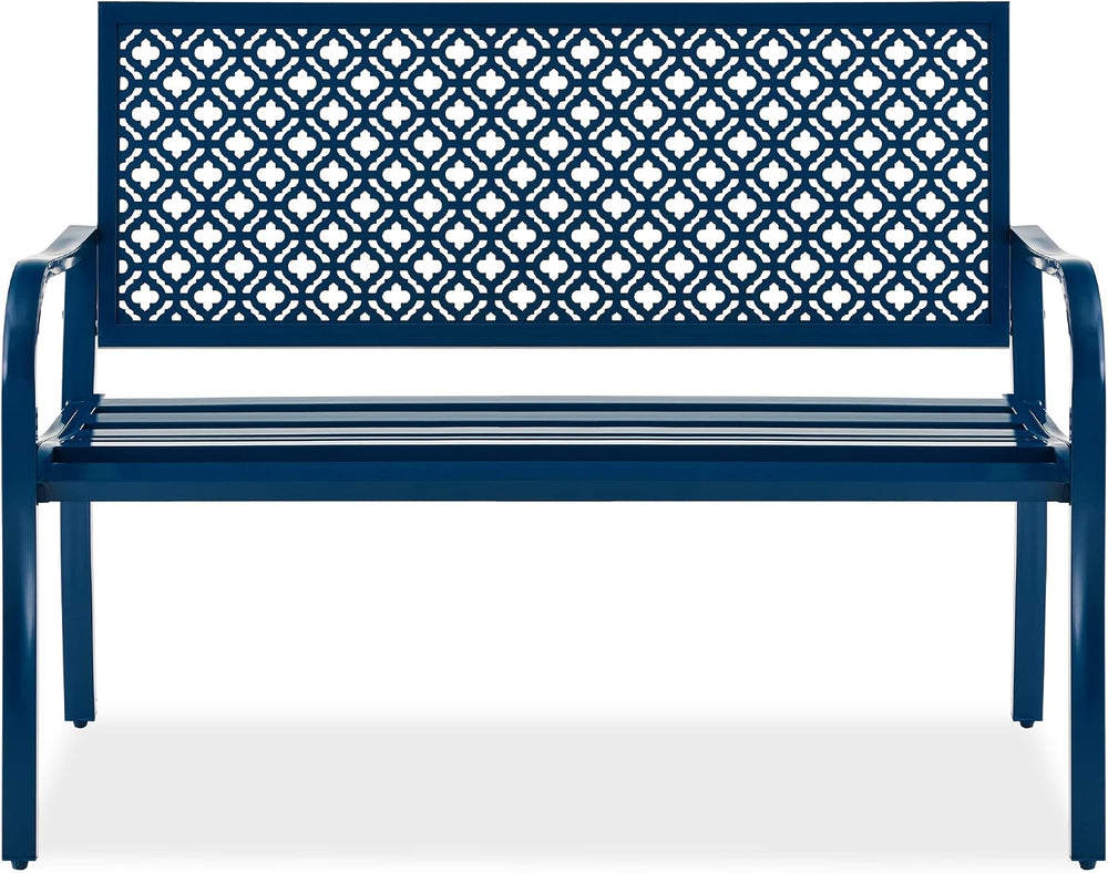 Best Choice Products Outdoor Bench 2-Person Metal Steel Benches Furniture for...