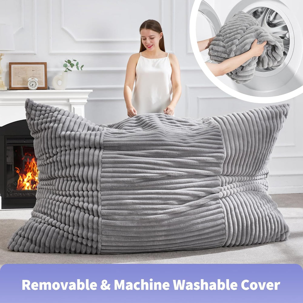 Hobestluk Adult Bean Bag Chair 3 in 1 Convertible Large Bean Bag Sofa