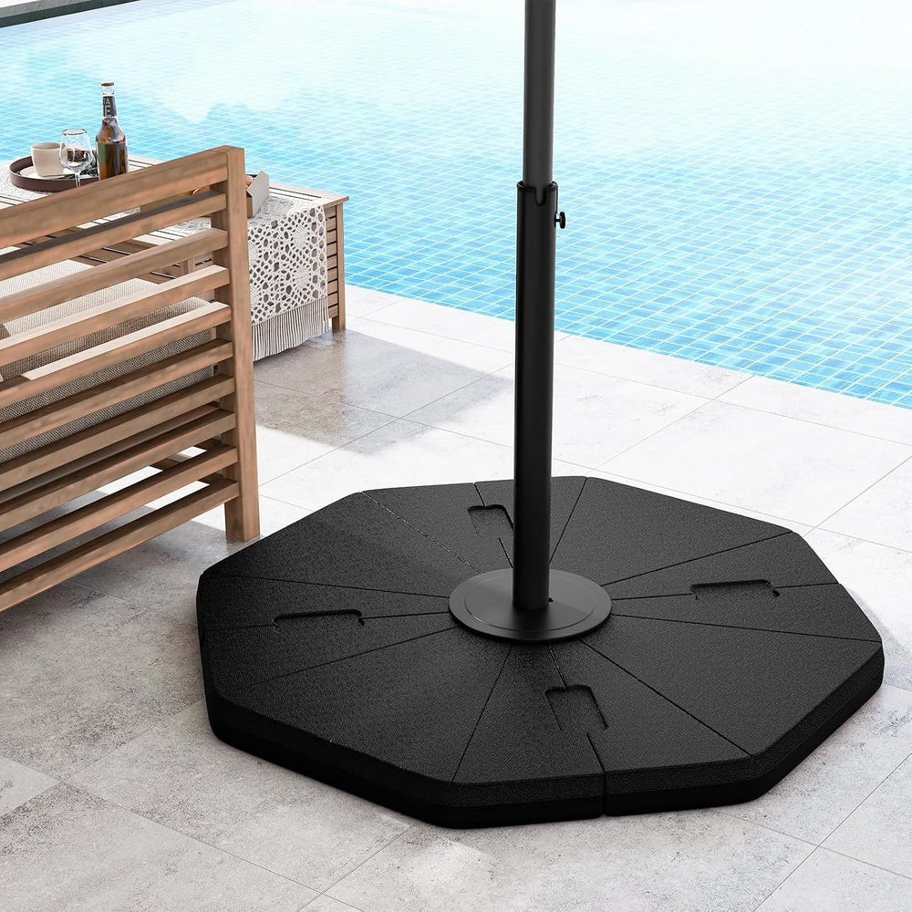Tangkula 4-Piece Patio Umbrella Base, 208 lbs Heavy Duty Offset Cantilever Um...
