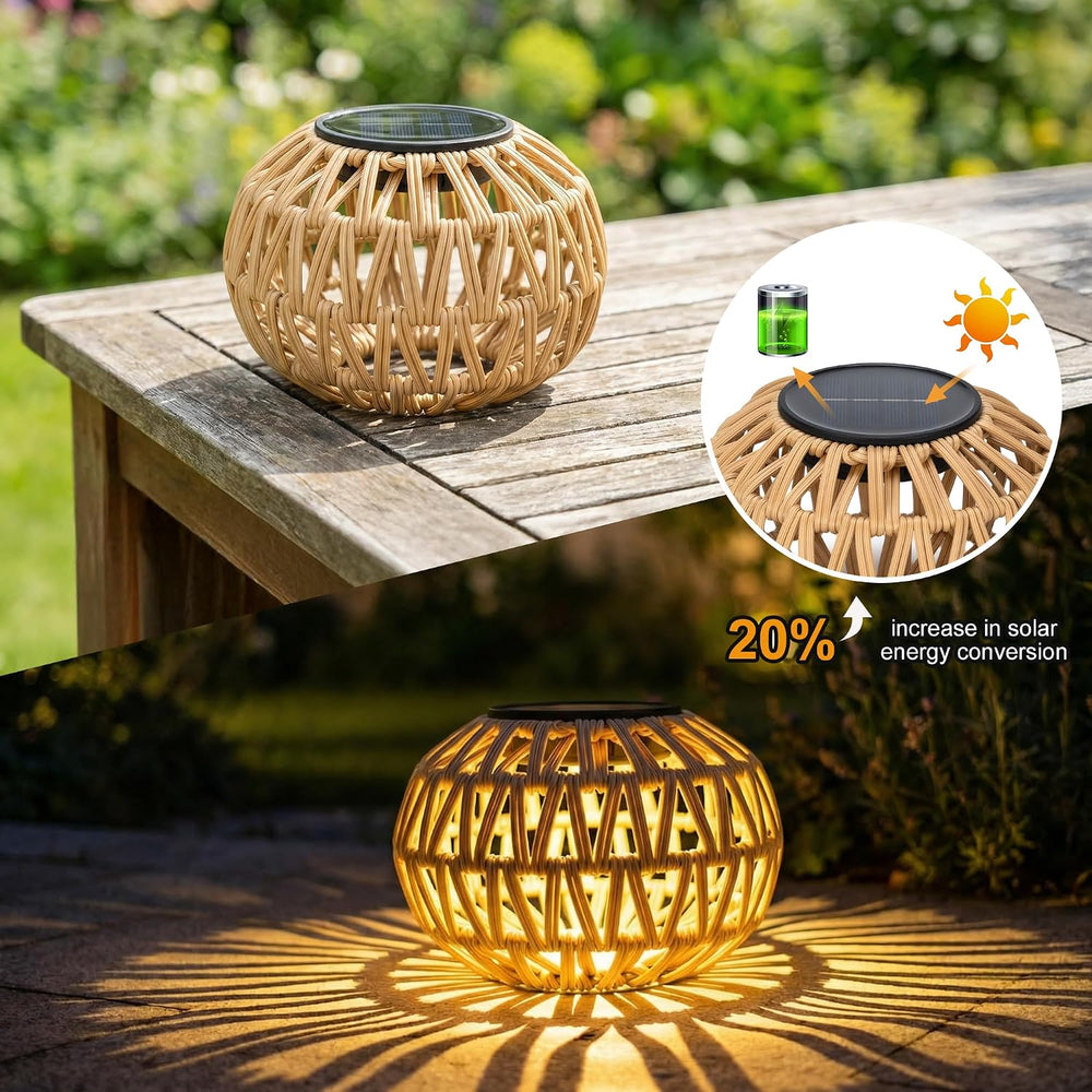 Livinlarge 2 Pack Solar Lanterns Outdoor Waterproof,Outdoor Table Decor,