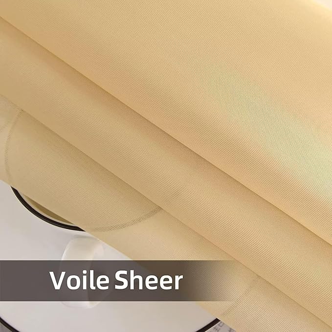 SpaceDresser Waterproof Outdoor Sheer Curtains for Patio - 4 Panels Rod Pocke...