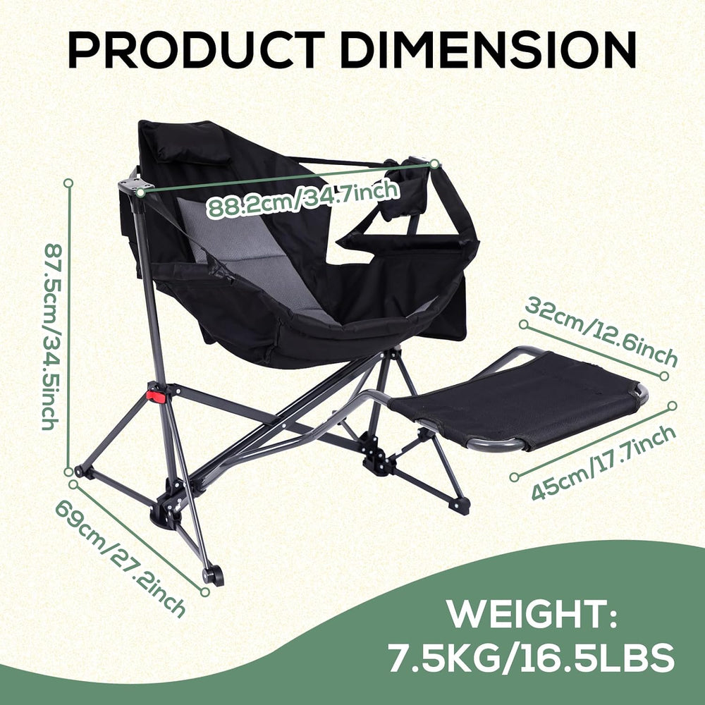 Hammock Chair with Footrest, Hammock Chair, Rocker Camping Chair, Swinging Ch...
