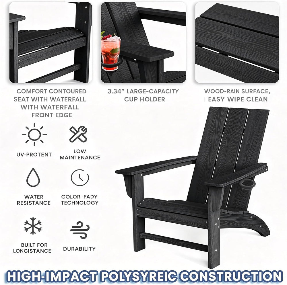Poly Lumber Adirondack Chair with Cup Holder