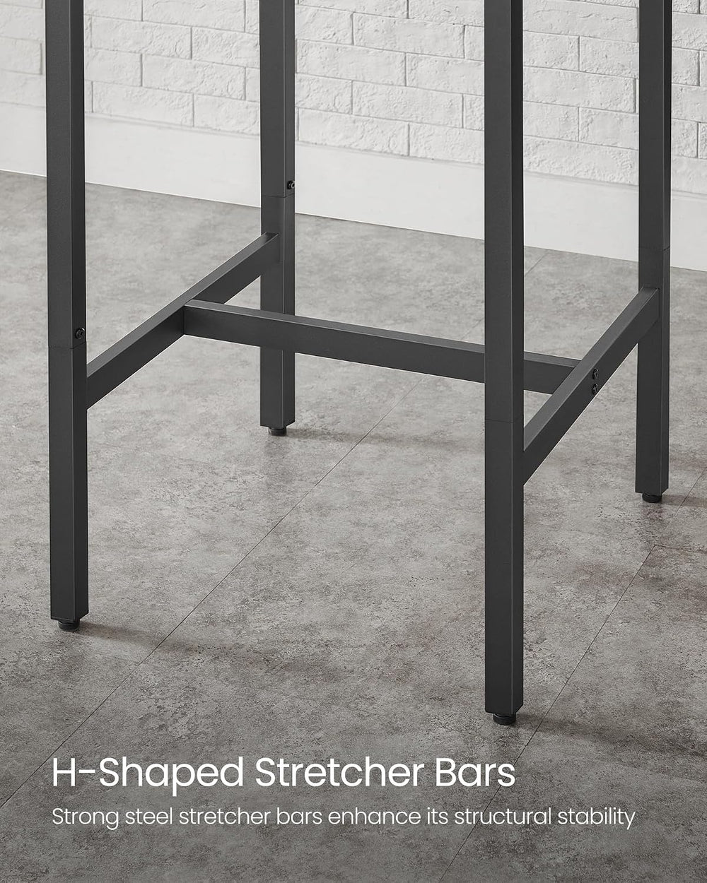 VASAGLE Bar Table, Kitchen Dining, High Top Pub, Square, Steel Frame