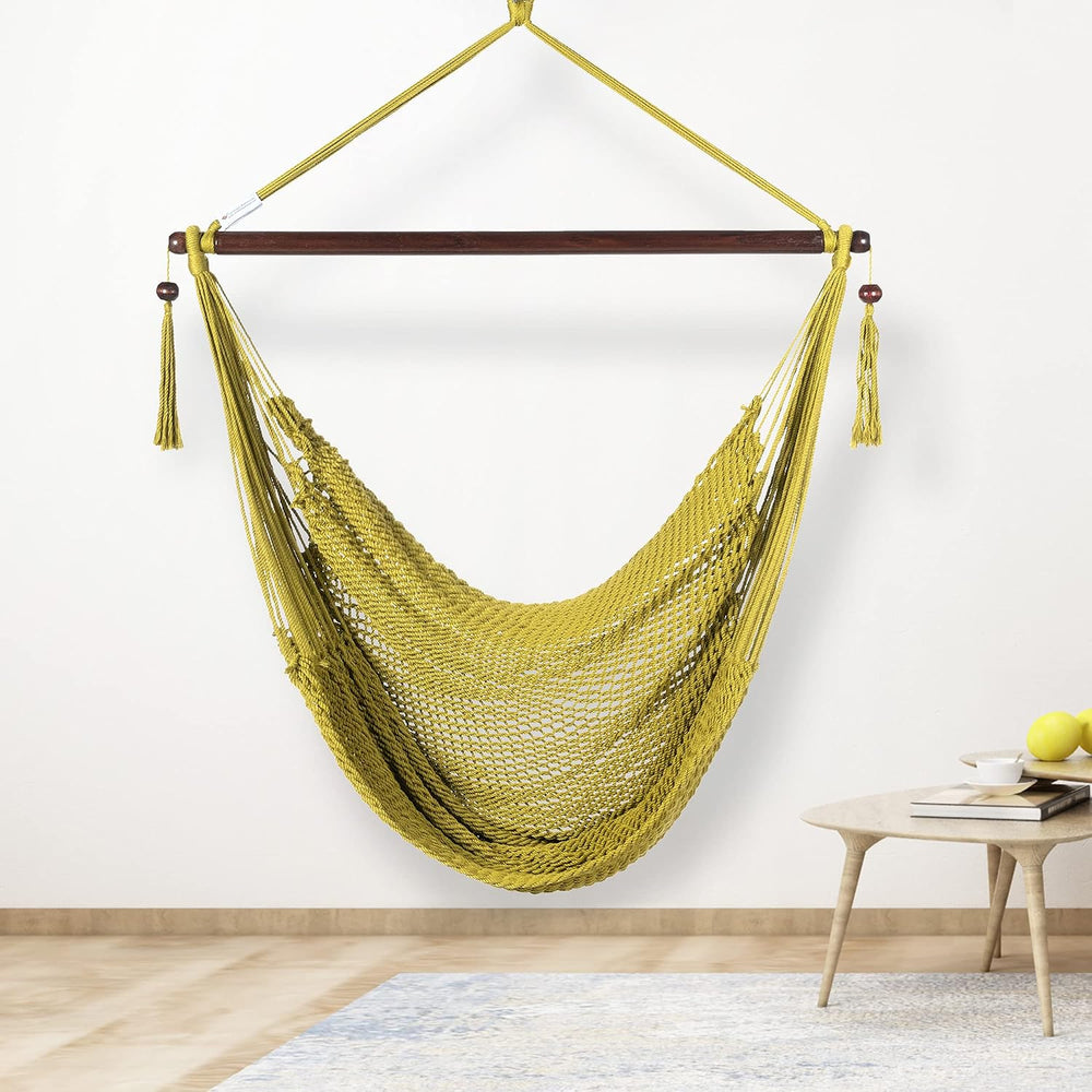 Caribbean Hammock Chair with Footrest - 40 inch - Soft-Spun Polyester - (Olive)
