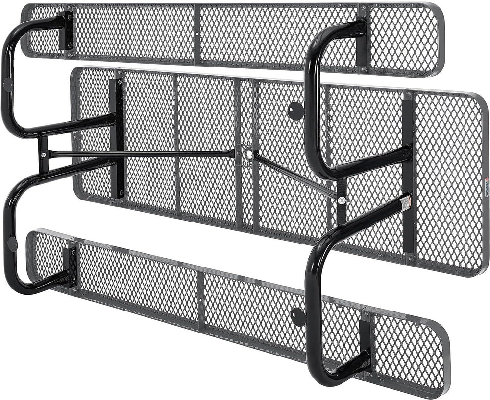 Global Industrial 8’L Rectangular Picnic Table, Expanded Metal, Gray Thermopl...