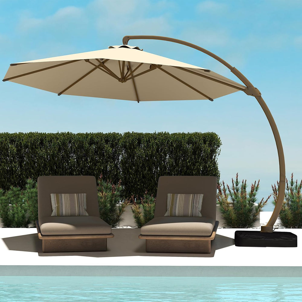 11FT-Cantilever-Patio-Umbrella-with-Base-Included | 360° Rotation & Tilti...