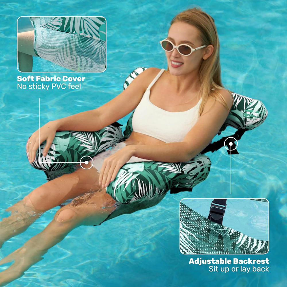 SLOOSH Inflatable Pool Floats Adult,2 Packs Floating Lounge Chairs,Blow up Po...