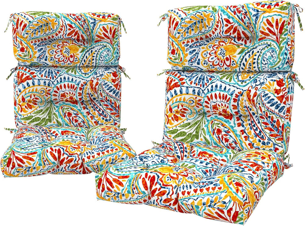 LVTXIII 2 Pack Outdoor High Back Cushions, 22" W x 20" D Tufted Sea...