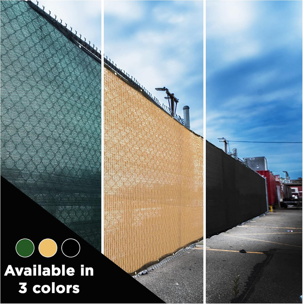 Chain Link Fence Privacy Screen 6'x25' Green, Windscreen Mesh Outdoor
