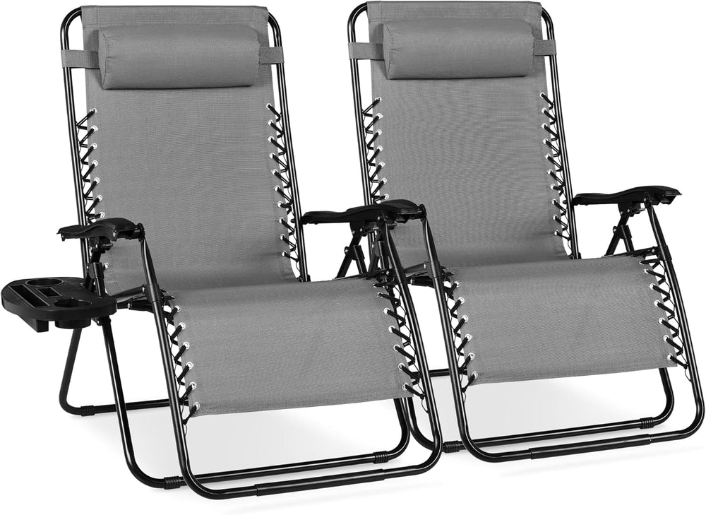 Best Choice Products Set of 2 Extra Wide Adjustable Steel Mesh Zero Gravity L...