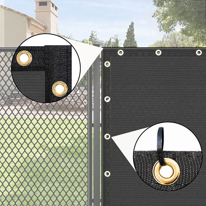 UPGRADE Fence Privacy Screen 5' x 50' Fence Commercial Shade Cover wi...