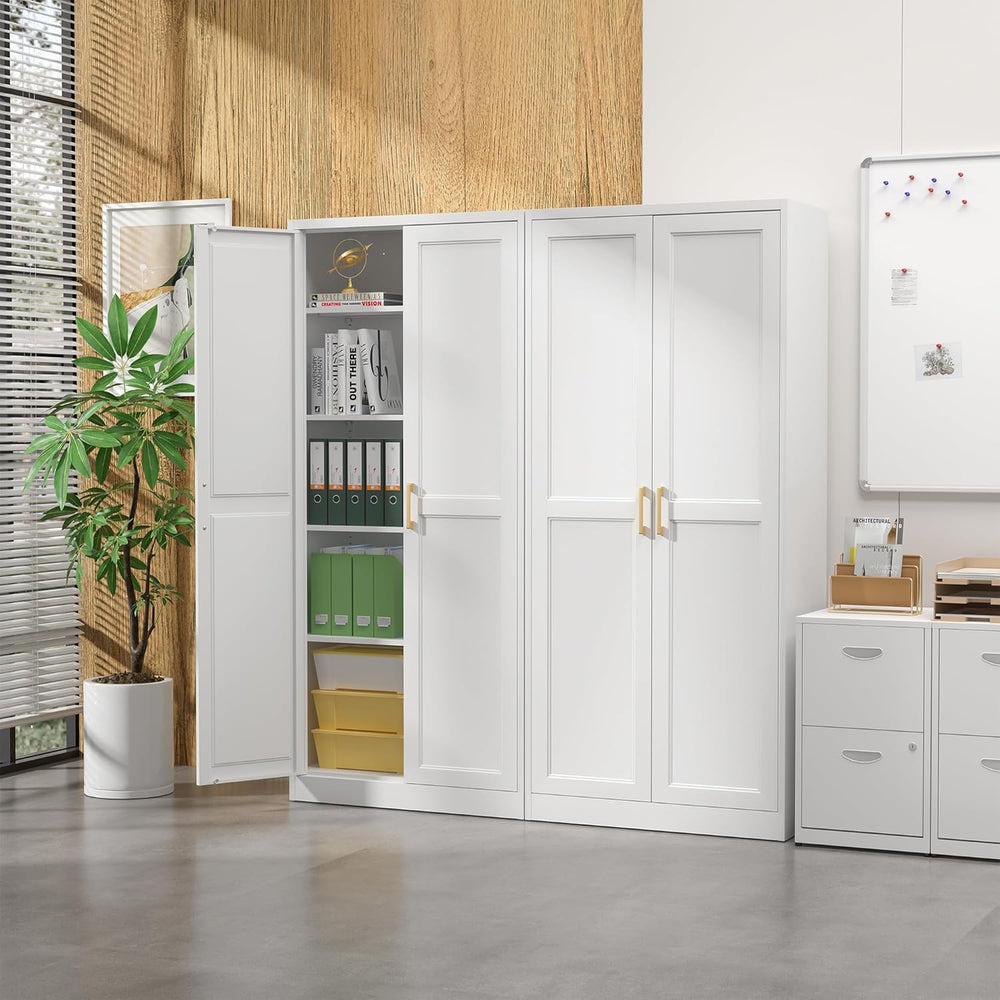 Steeloong 71"Metal Pantry Storage Cabinet with Doors & 4 Adjustable ...