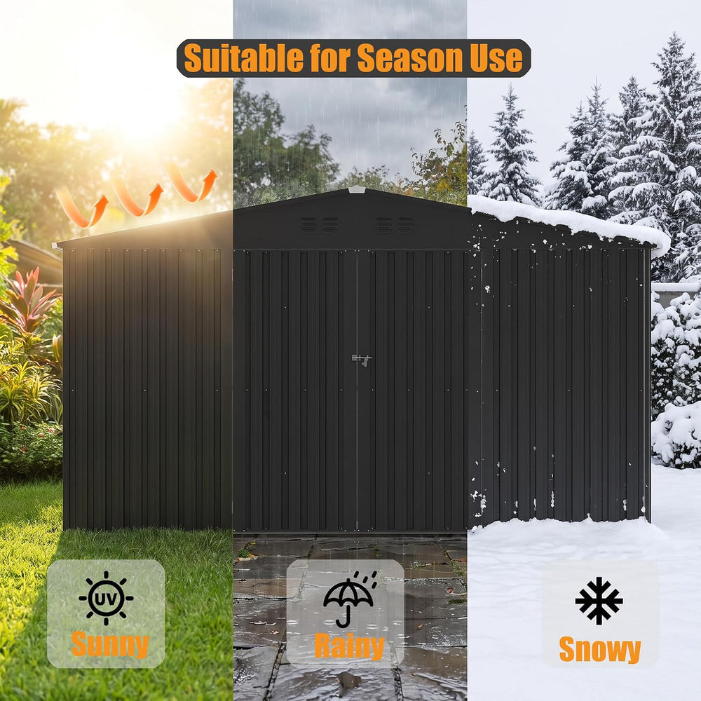 MNLR 12x18 FT Outdoor Metal Storage Shed Extra-Large for Backyards