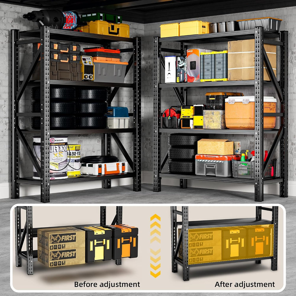 3500LBS Storage Shelves,Garage Shelving Heavy Duty,4-Tier Adjustable Metal St...