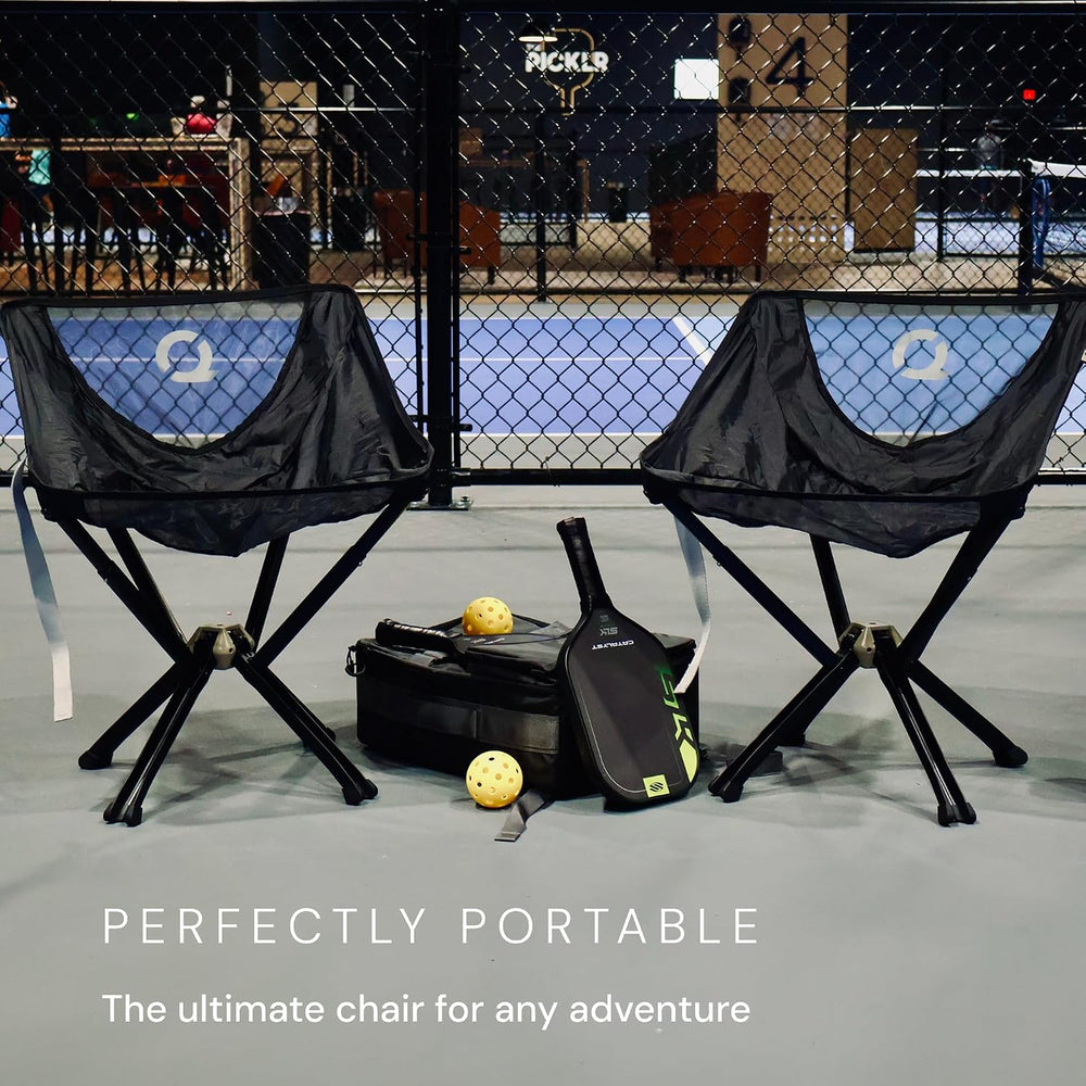 ClassiQ Low-Back Camping Chair, Lightweight Portable Chair, Black