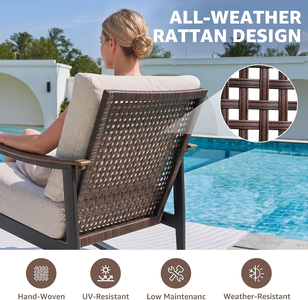 NATURAL EXPRESSIONS 3 Piece Rocking Bistro Set with Outdoor Rocker Chairs