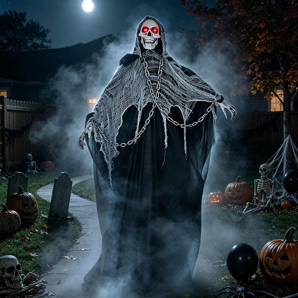 74'' Halloween Decorations Outdoor Animatronics Grim Reaper with Chain
