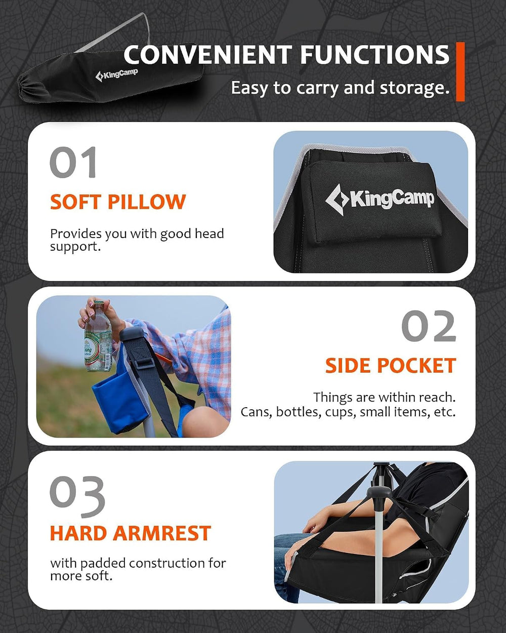 KingCamp Hammock Camping Chair, 10.3lbs Aluminum Lightweight Swing Chairs