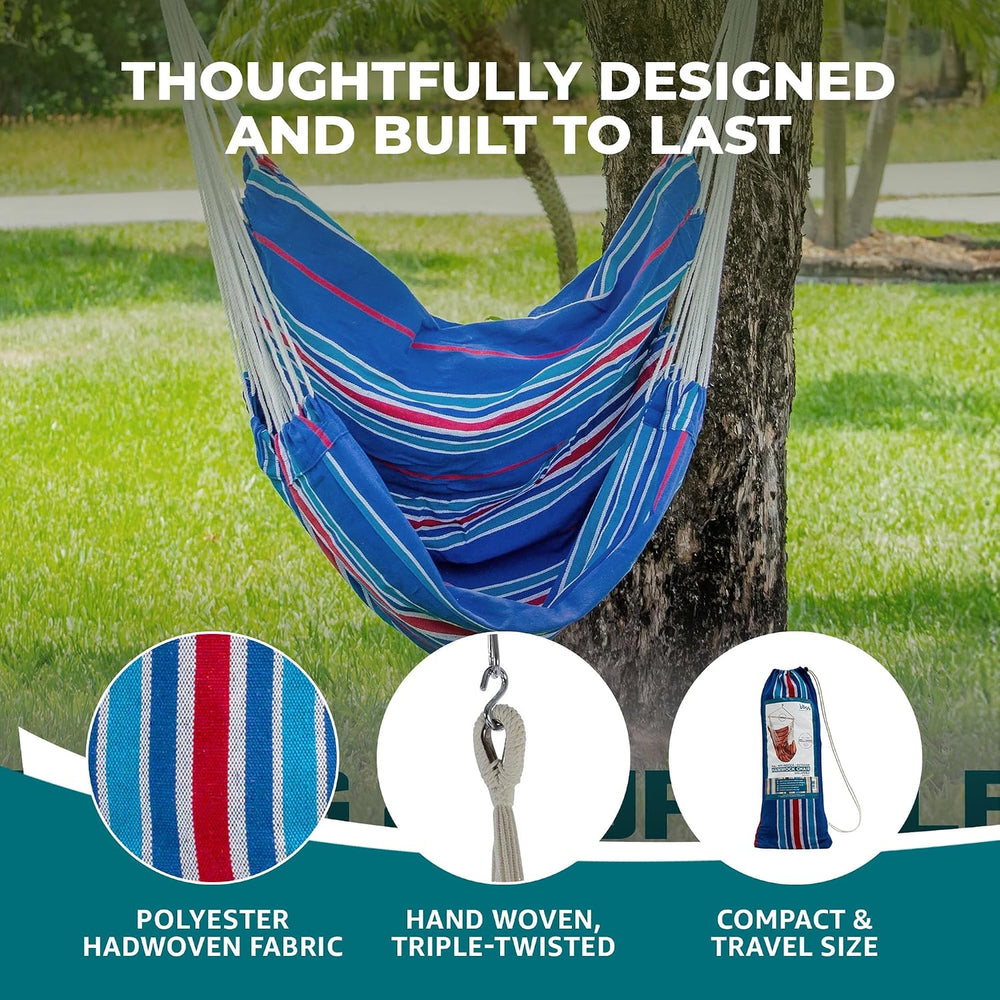 Bliss Hammocks Hammock Chair, Collapsible Spreader Bar, Patriotic Stripe