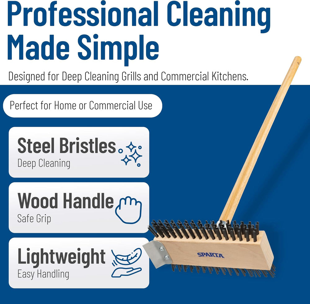 SPARTA 4002600 Stainless Steel Grill Brush, Grill Scraper With Long Handle Fo...