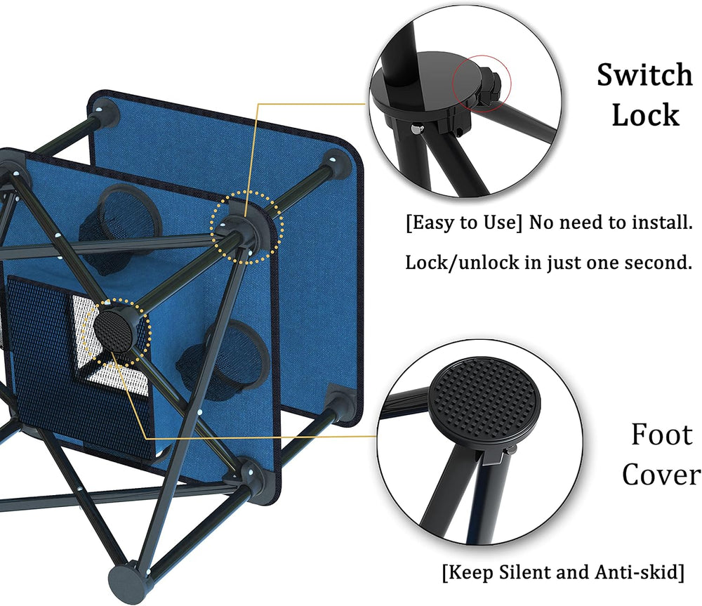 Folding Camping Table, Portable Outdoor Picnic Table, Lightweight Square Camp...