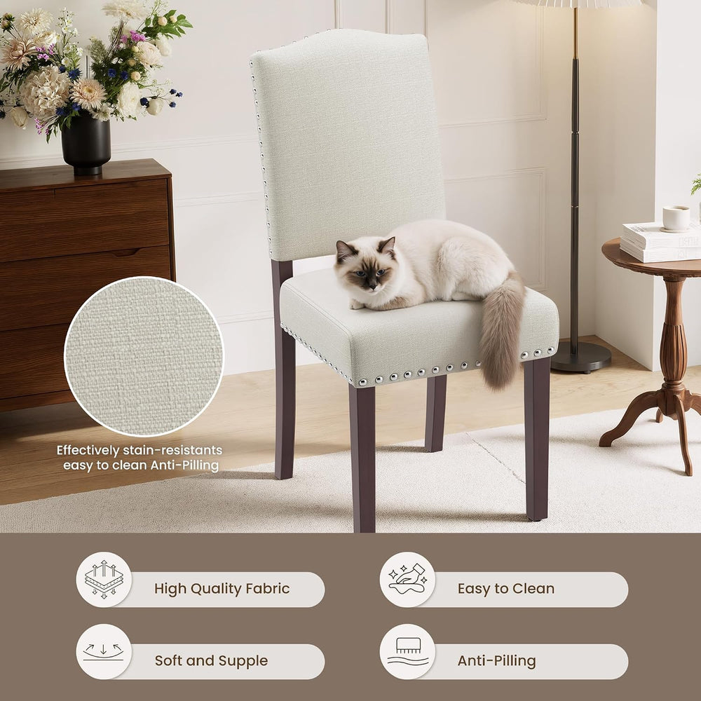 Upholstered Dining Chairs Set of 4 with Thickened Seat Cushion