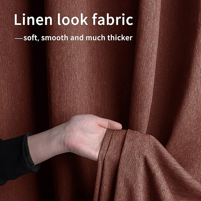 Easy-Going Linen Look Outdoor Curtains Waterproof Windproof Porch Curtains, S...
