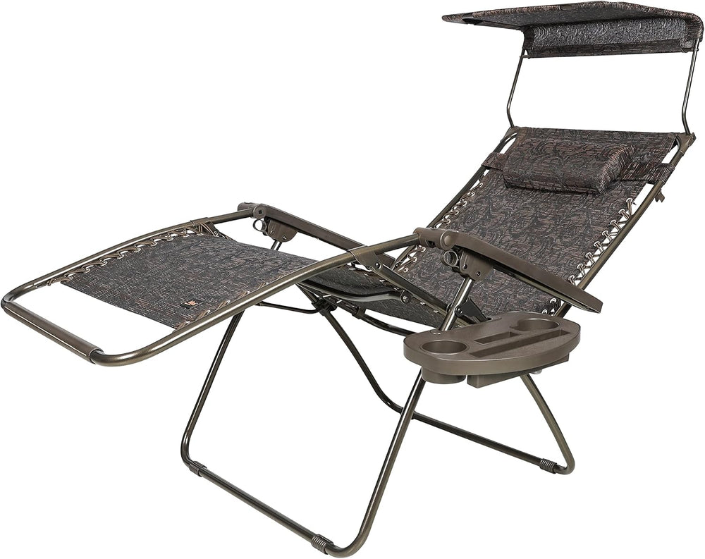 Bliss Hammocks XXL Zero Gravity Lounge Chair, Brown Jacquard, 33" Wide