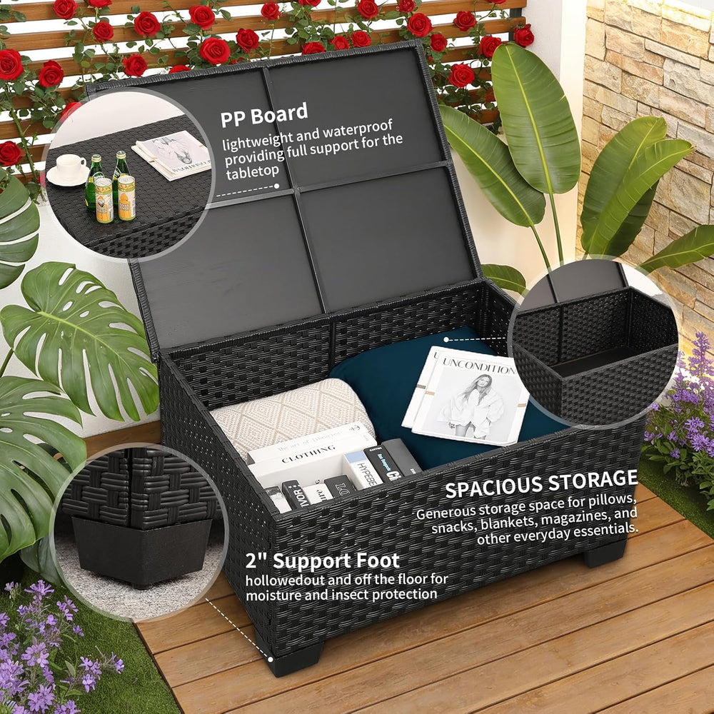 Outdoor Patio Furniture 60000 BTU Outdoor Propane Fire Pit Table Patio Furnit...