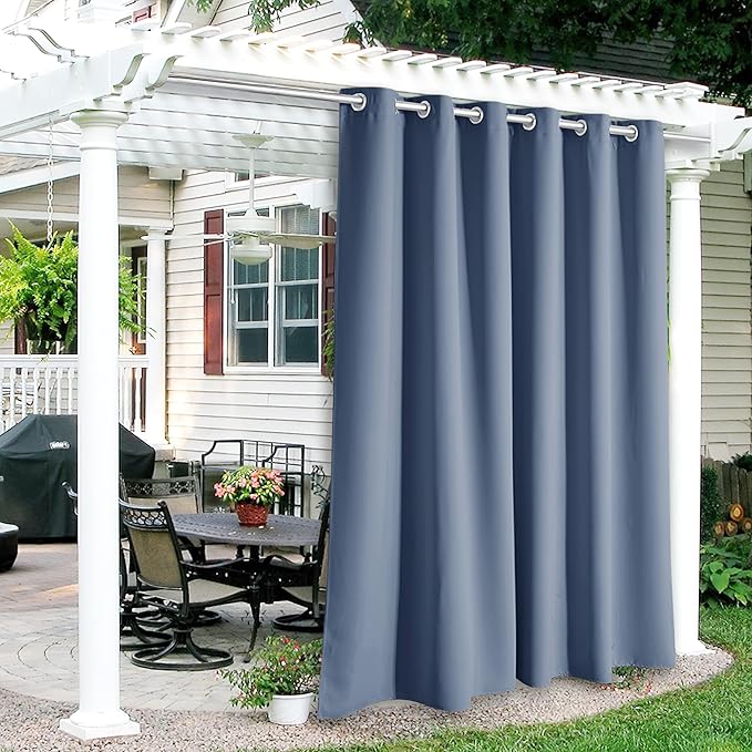 RYB HOME Outdoor Curtains for Patio Waterproof Block Sunlight Thermal Insulat...