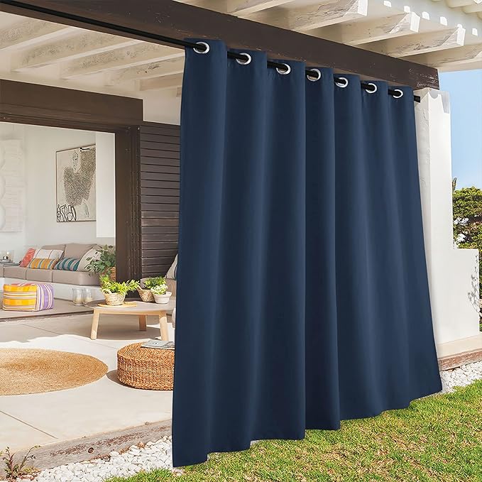 RYB HOME Extra Wide Outdoor Curtains for Patio Waterproof Heavy Duty Thermal ...