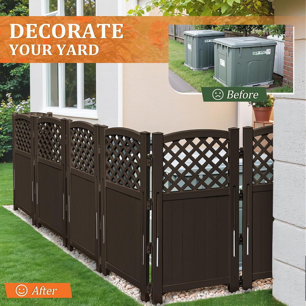 Devoko Resin Outdoor Privacy Fence, 4 Privacy Screen Panels