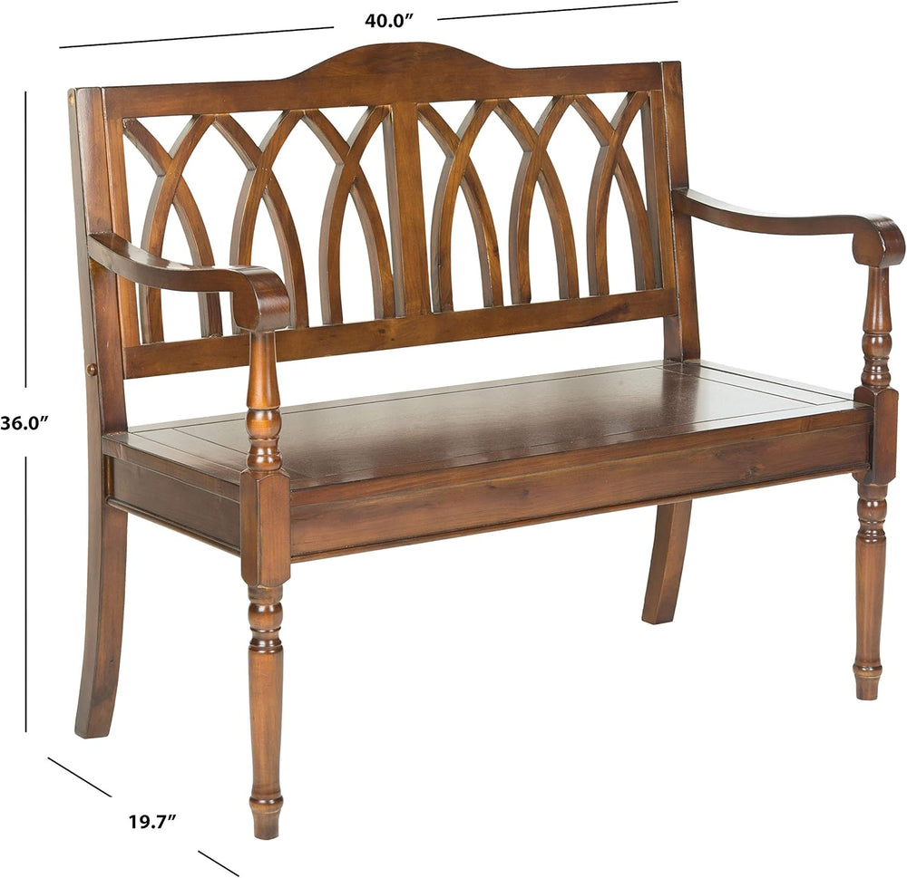 SAFAVIEH Benjamin Wood Bench, 40" Teak AMH6500D