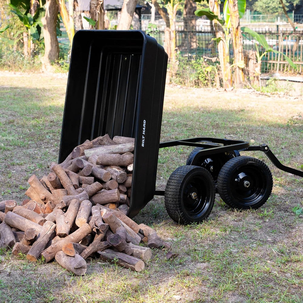 BILT HARD Poly Garden Dump Cart 1200 lbs with No Flat Tires, Quick Release, 2...
