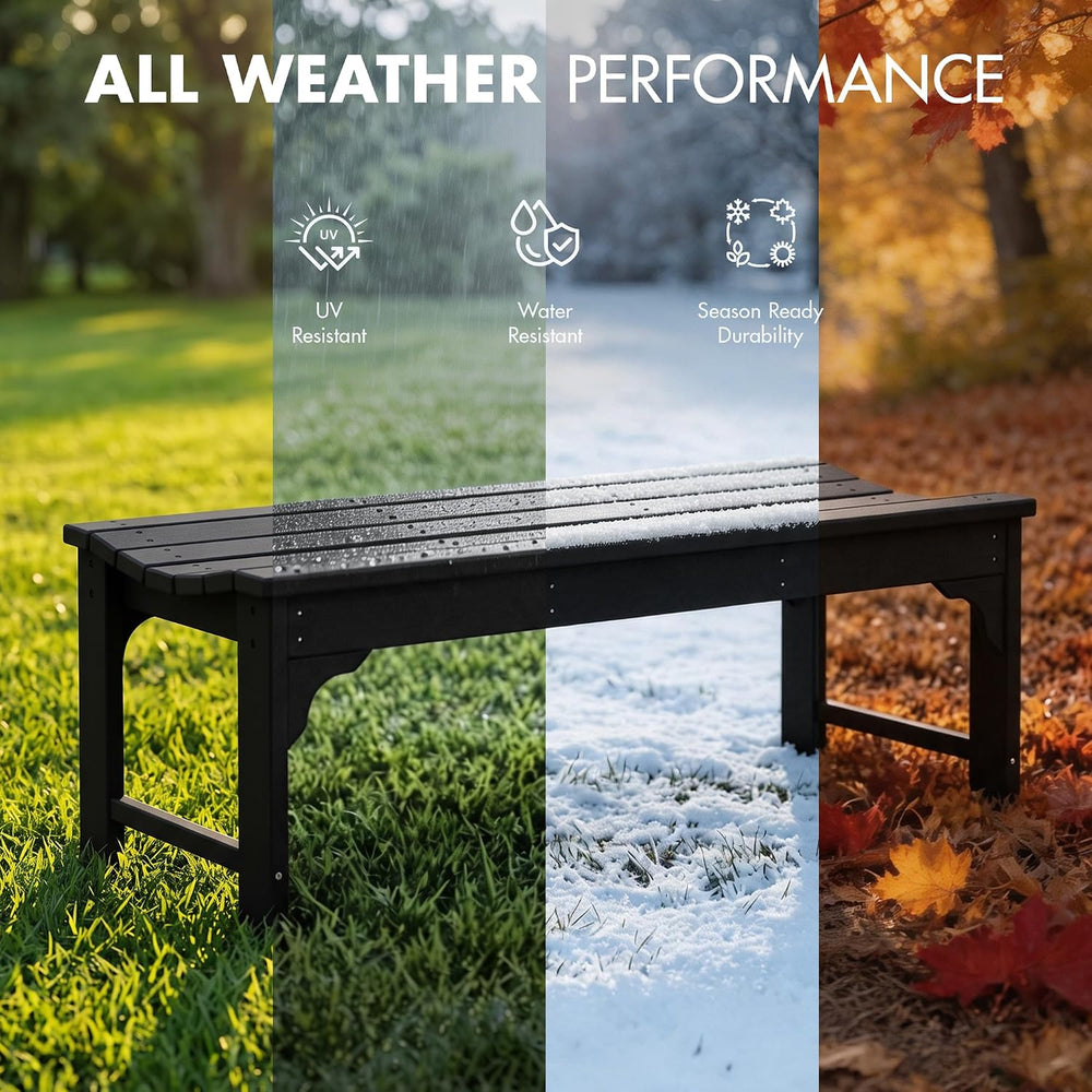 Westin Outdoors Malibu WO 48" Length Backless Poly Wood Outdoor/Garden B...
