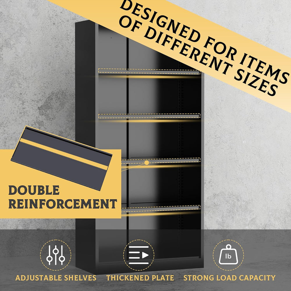 Metal Garage Storage Cabinet, 72" Locking Steel Garage Cabinets with 2 D...